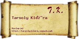 Tarsoly Klára névjegykártya
