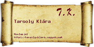 Tarsoly Klára névjegykártya