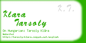 klara tarsoly business card